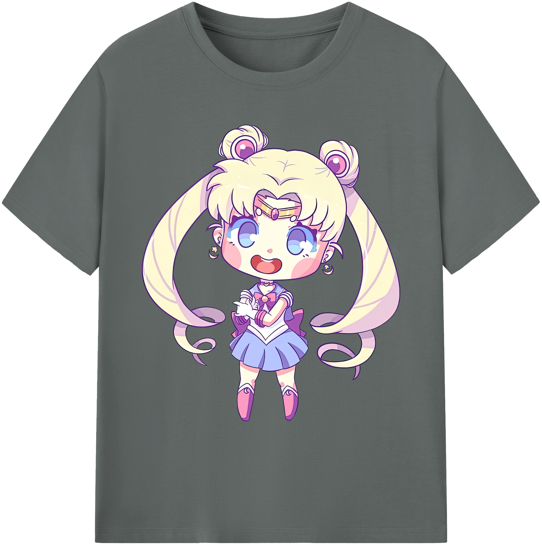 （画像用） 美少女戦士セーラームーン 月野 うさぎ つきの うさぎ Sailor Moon Tsukino Usagi 綿100％ メンズ半袖Tシャツ｜肌触りやわらか＆通気性